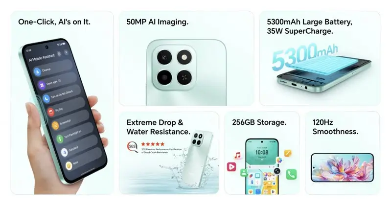 هونر تُطلق هاتف Honor X6c الاقتصادي بشاشة 120 هرتز