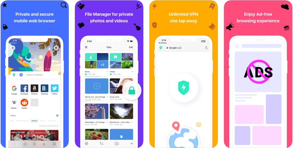 متصفح Aloha Browser – أفضل المتصفحات للأيفون لمحبي الخصوصية وVPN المجاني
