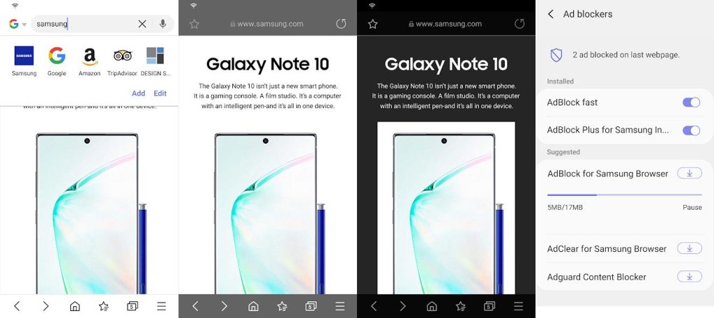 متصفح Samsung Internet أفضل متصفح للأندرويد للخصوصية والذكاء