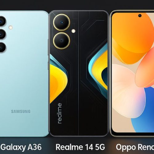 مقارنة بين Galaxy A36 وRealme 14 5G وOppo Reno 13F – أفضل موبايلات الفئة المتوسطة
